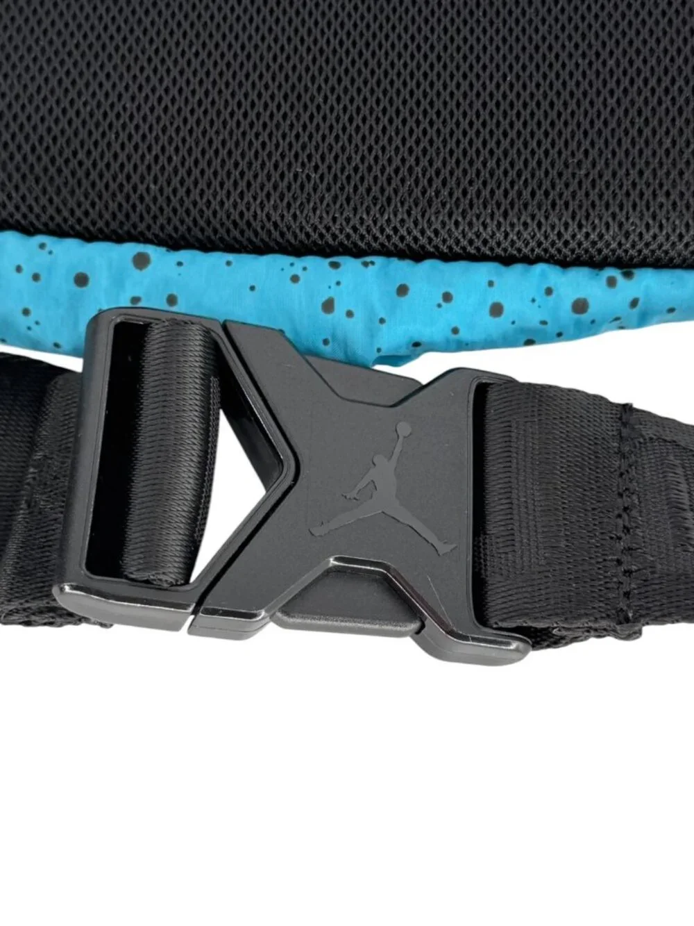 Vintage Air Jordan Blue Speckled Fanny Pack With Adjustable Strap & Yellow Logo